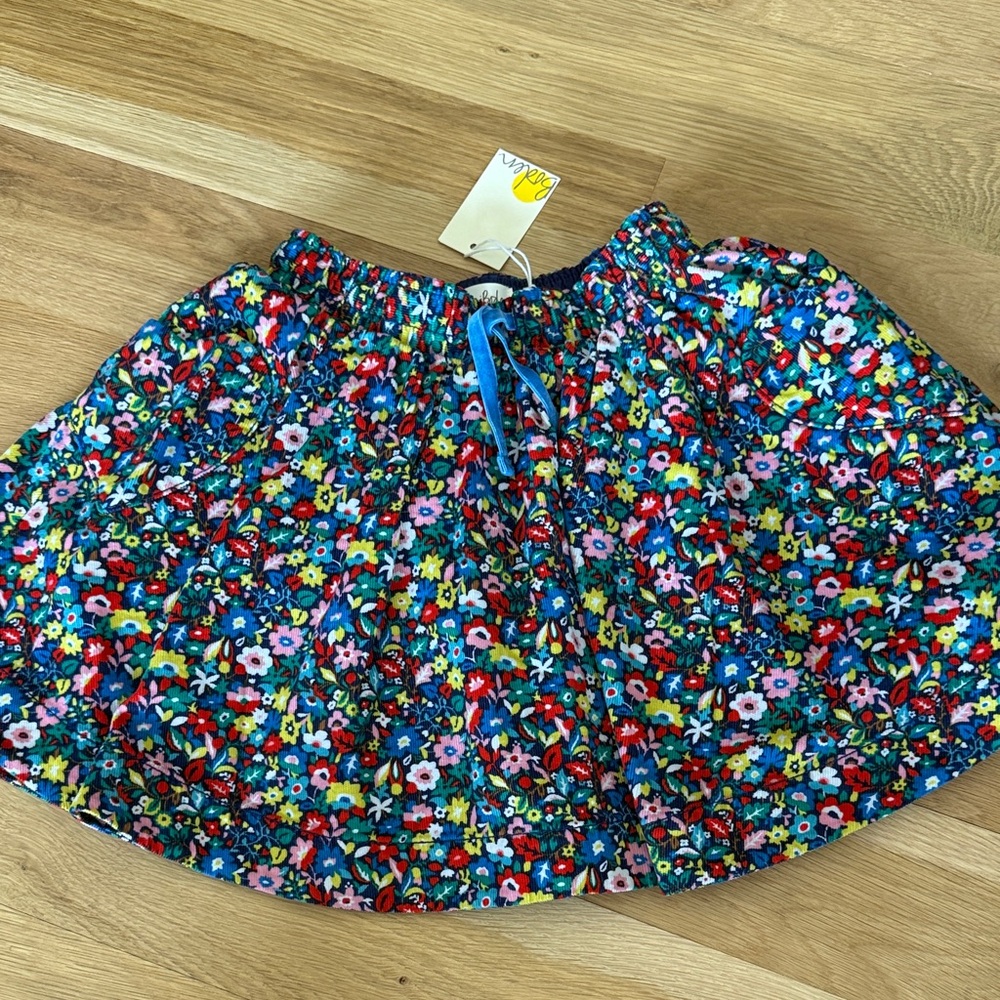 Mini Boden Girls Multi Patchwork Floral Corduroy Skirt